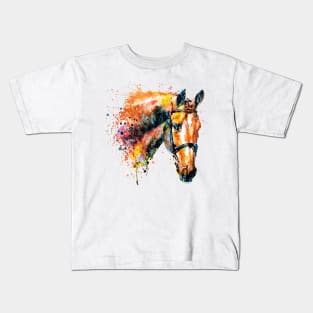 Colorful Horse Head Kids T-Shirt